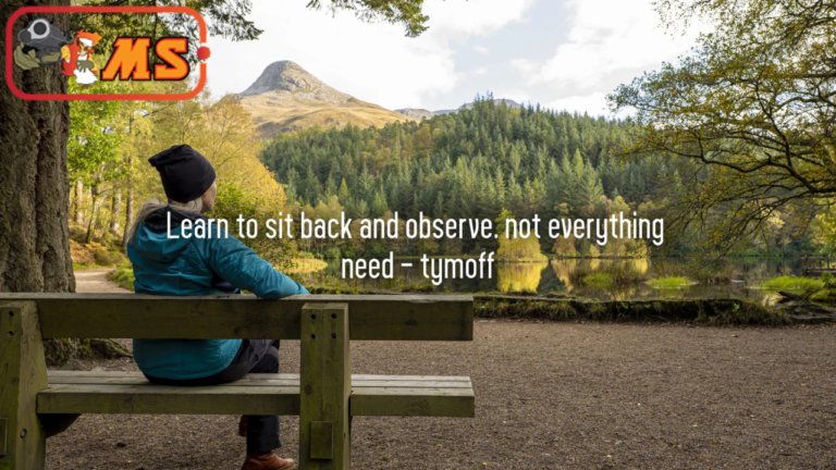 Learn to Sit Back and Observe: Not Everything Needs Action – Tymoff